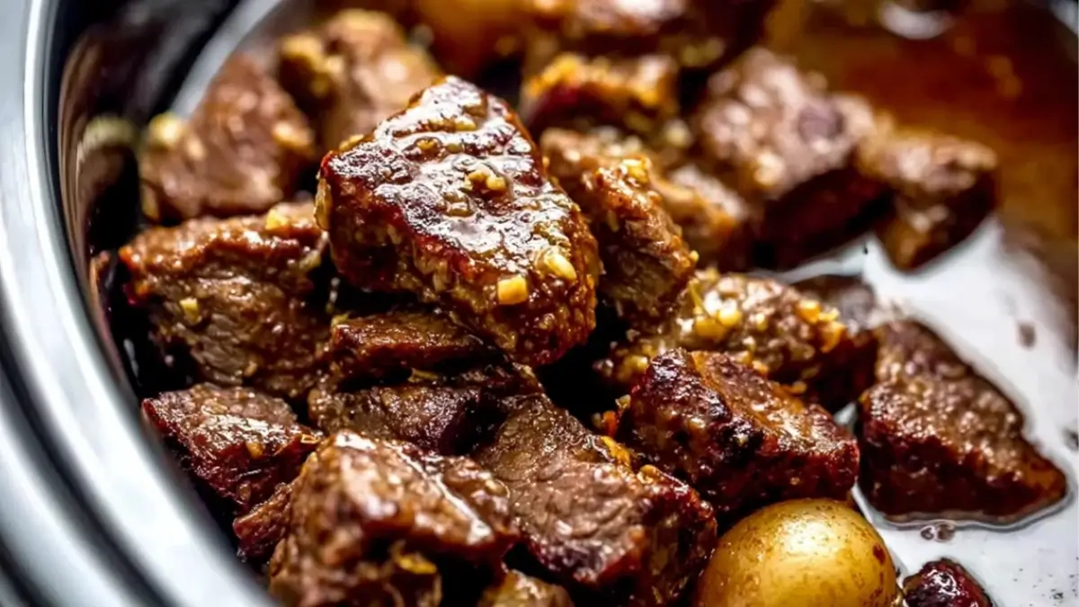 Slow Cooker Garlic Butter Beef Bites