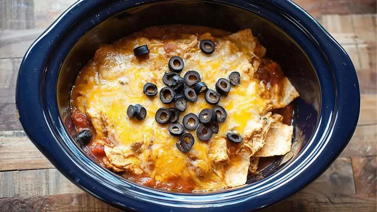 Slow Cooker Chicken Enchilada Casserole