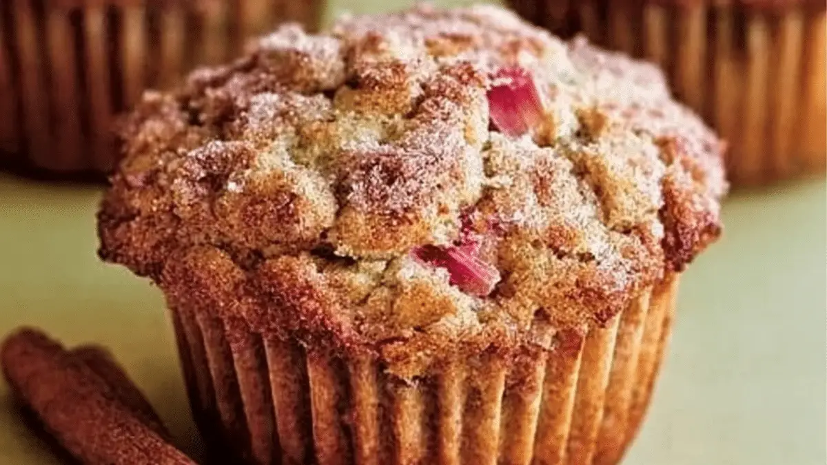 cinnamon-rhubarb muffins