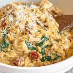 Slow Cooker Creamy Tuscan Chicken Orzo