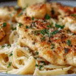 Lemon Garlic Butter Chicken with Parmesan Linguine