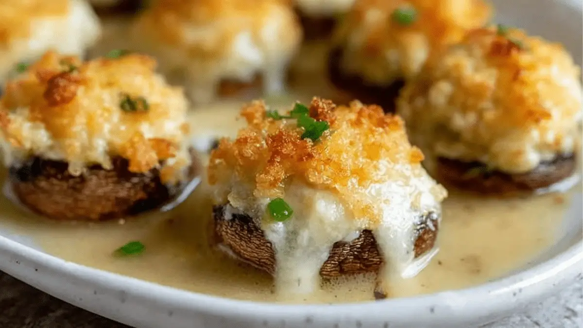 White Cheddar Stuffed Mushrooms