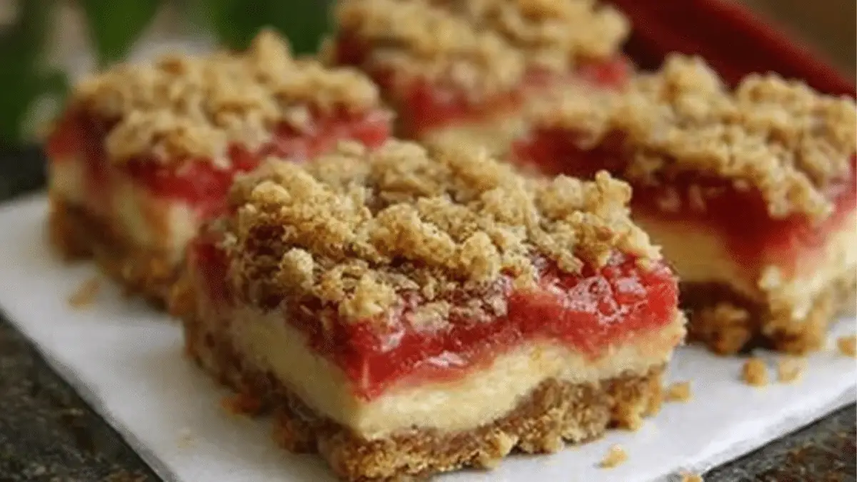Rhubarb Cheesecake Squares