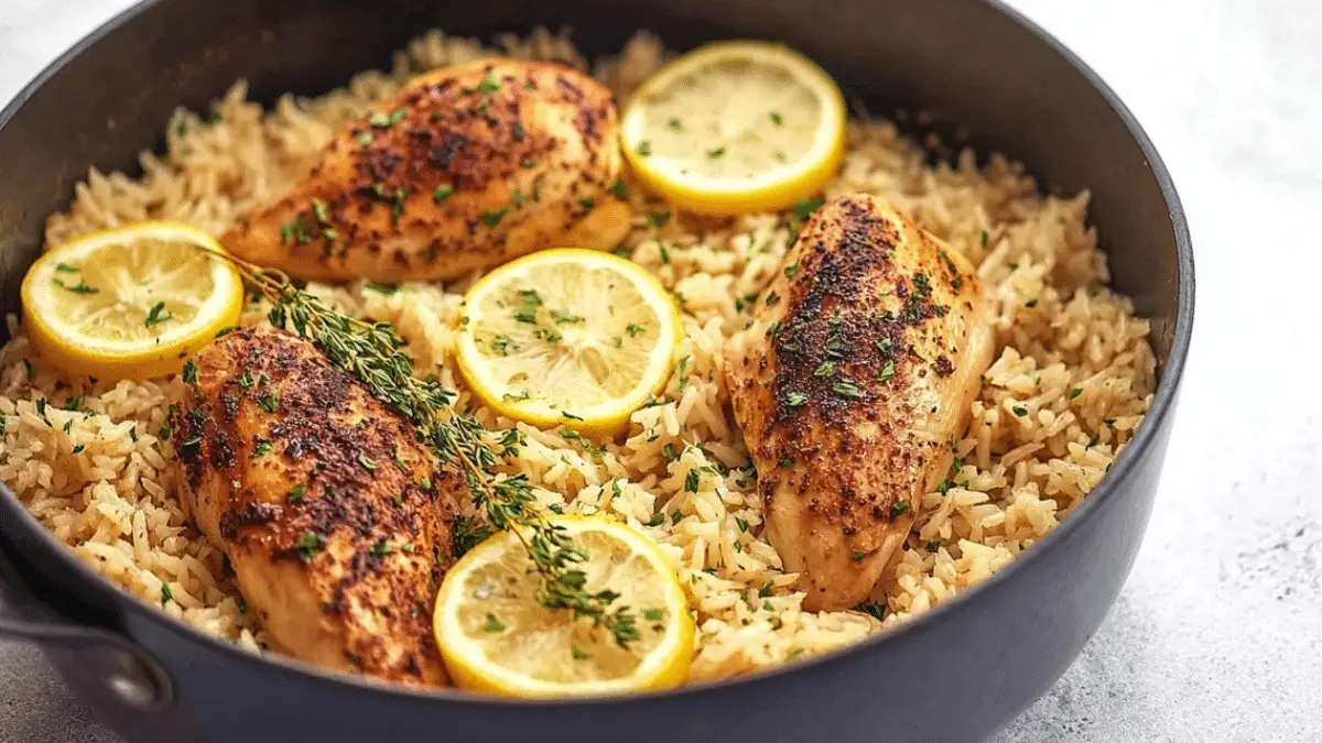 One Pot Lemon Herb Chicken and Rice
