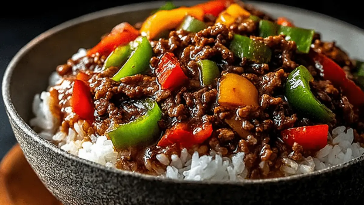 Beef and Pepper Rice Bowl