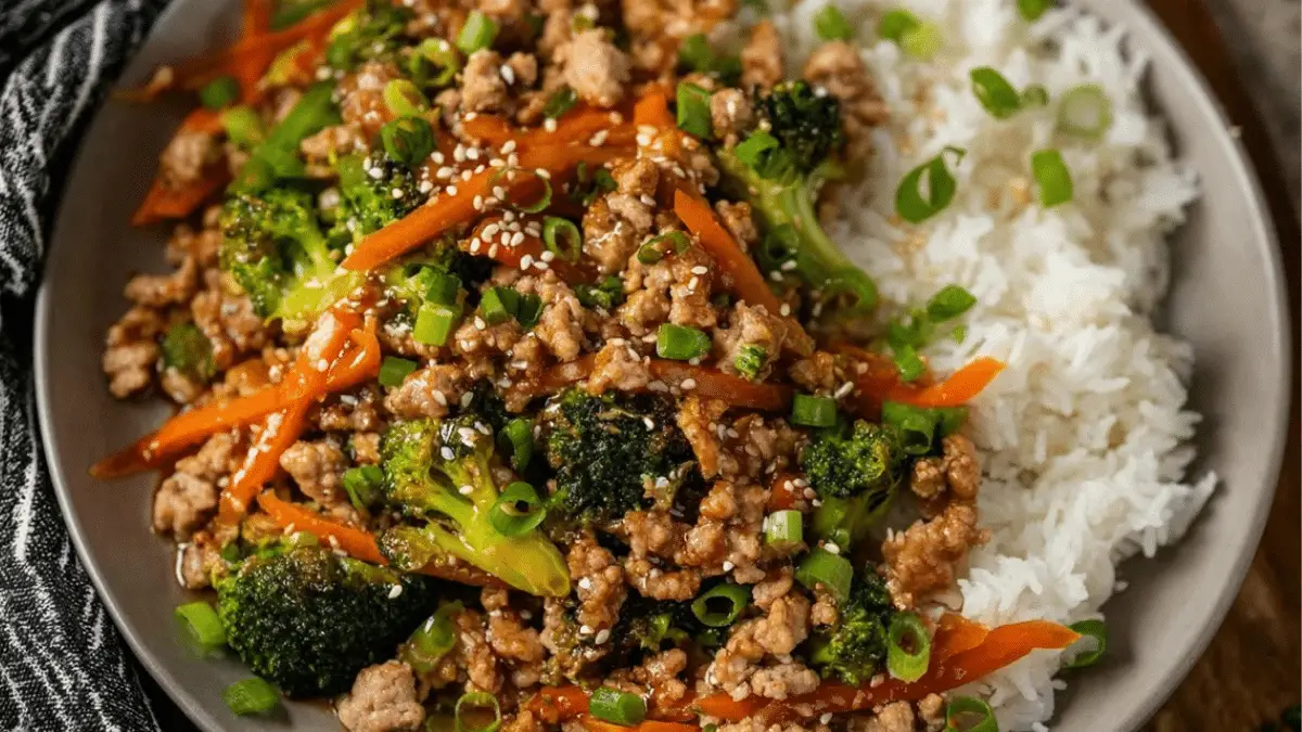 Ground Turkey Teriyaki Stir Fry