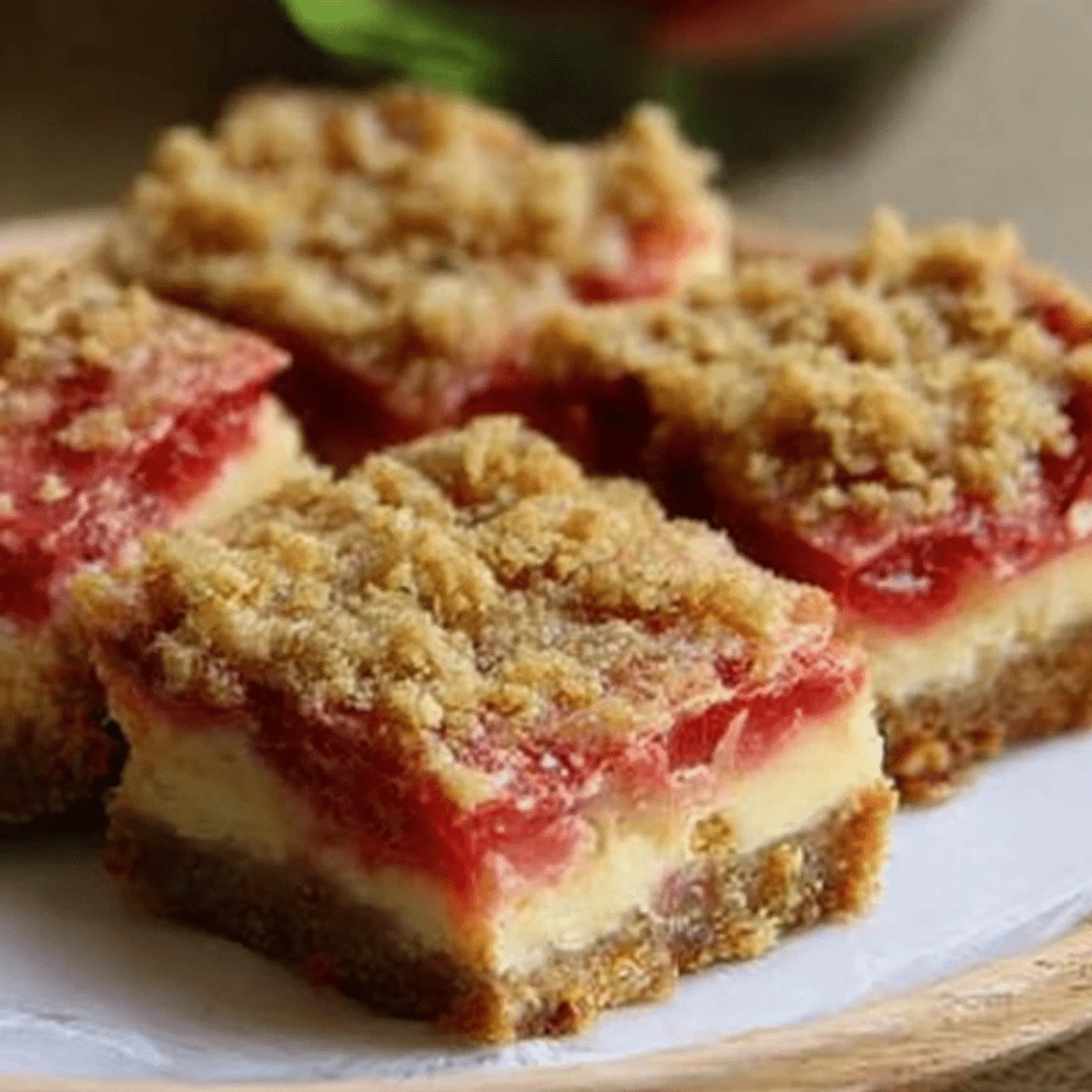 Rhubarb Cheesecake Squares