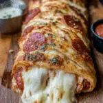 tremendus cheesy pepperoni stromboli