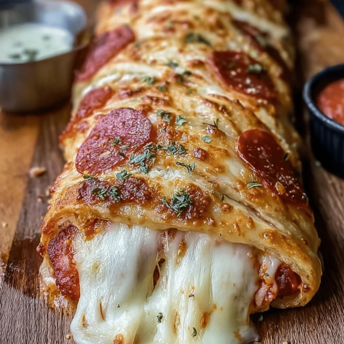 tremendus cheesy pepperoni stromboli