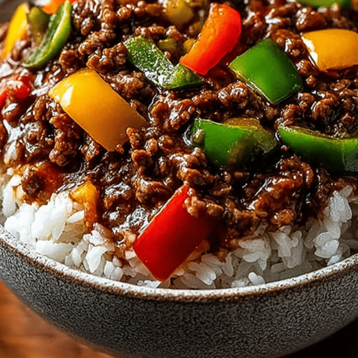 Beef and Pepper Rice Bowl