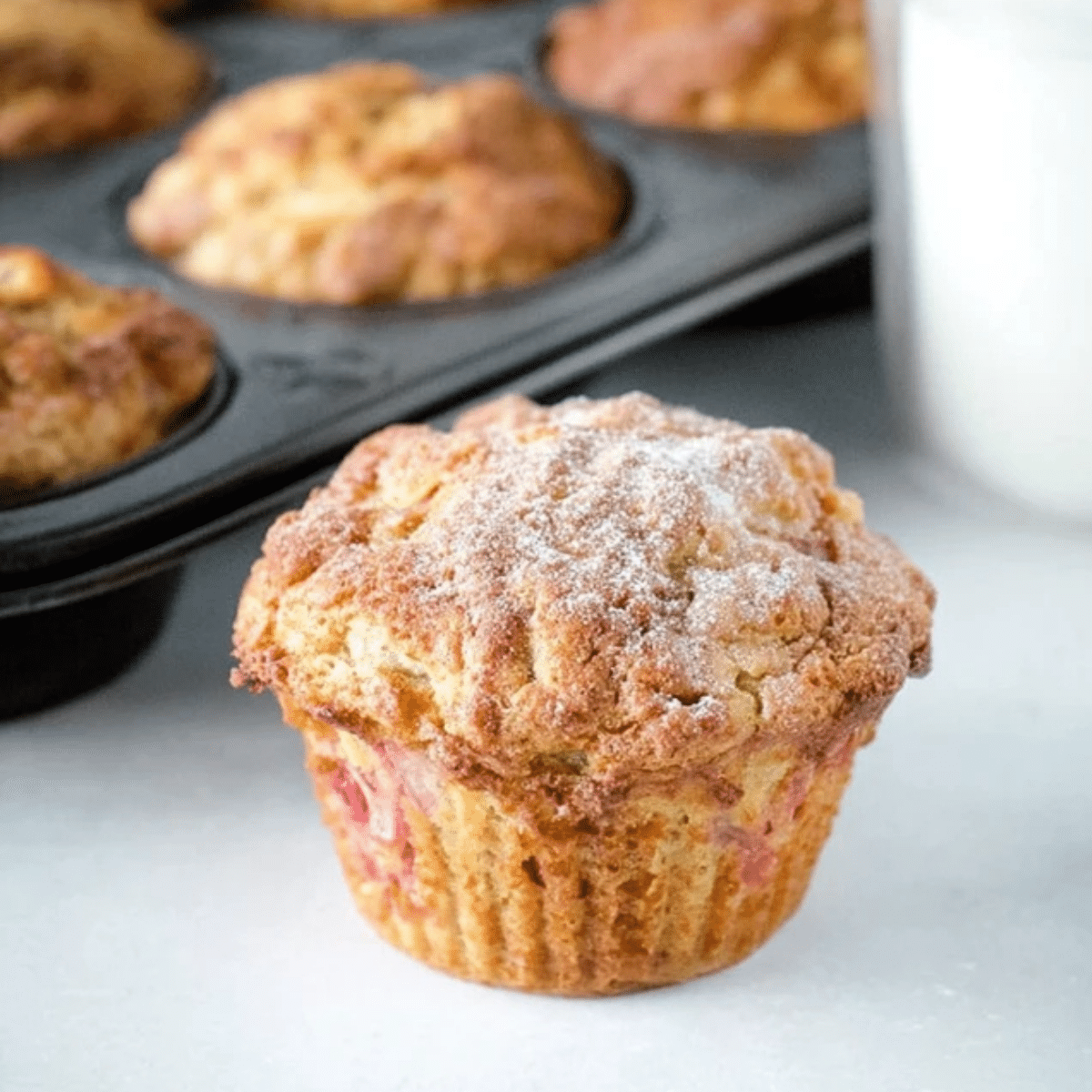 Rhubarb Muffins with Greek Yogurt