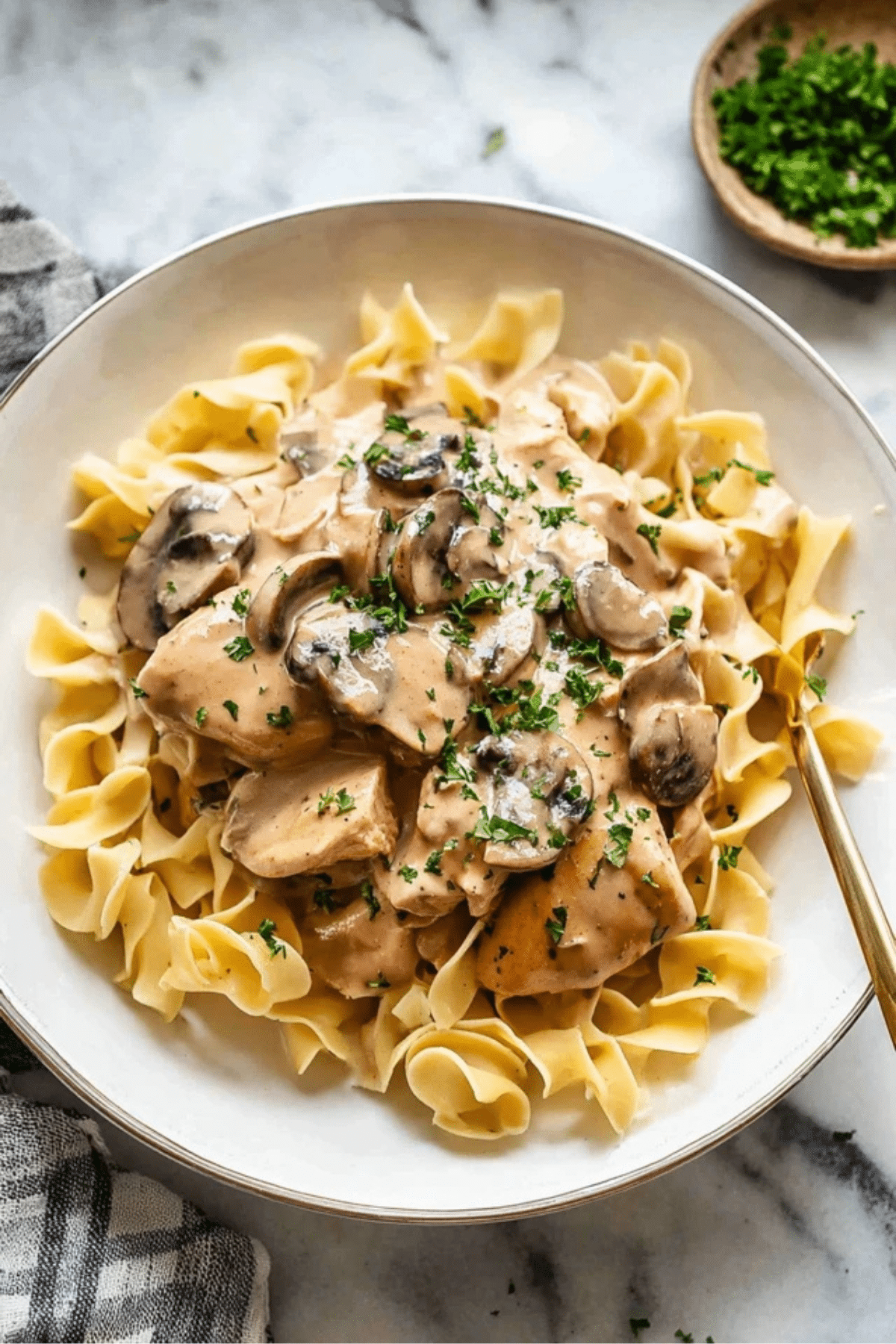 One Pan Chicken Stroganoff