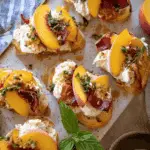 Peach Burrata Parmesan Crostini