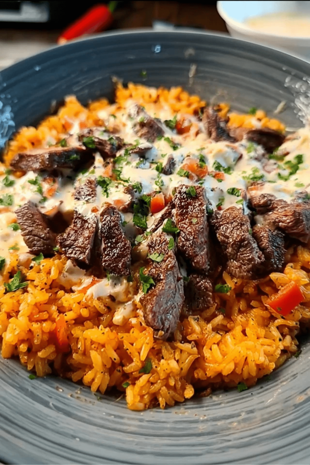 Steak Queso Rice