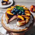 Summer Berry and Peach Cheesecake