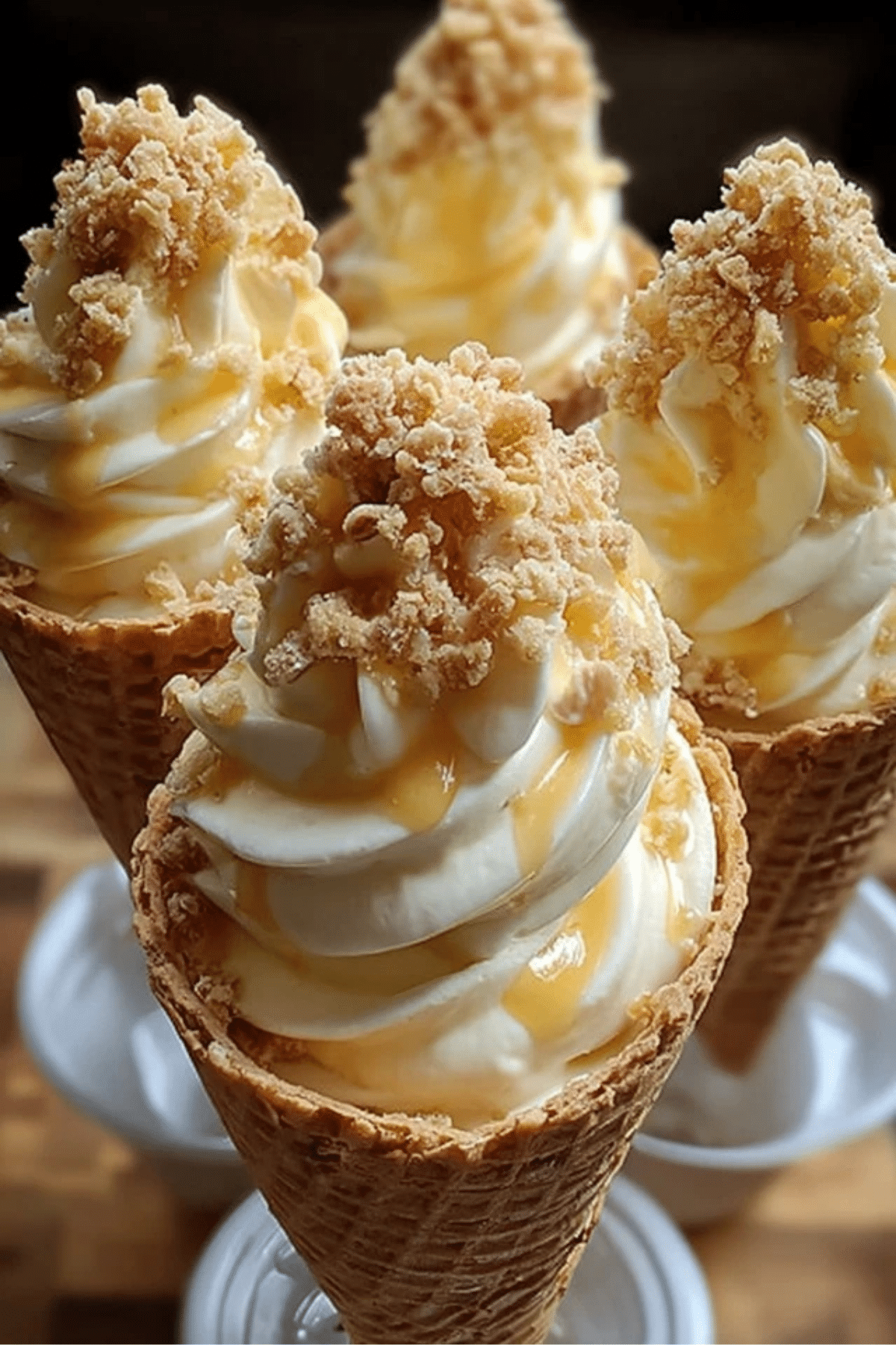 banana pudding cheesecake cones