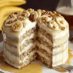 heavenly banana walnut cream cake