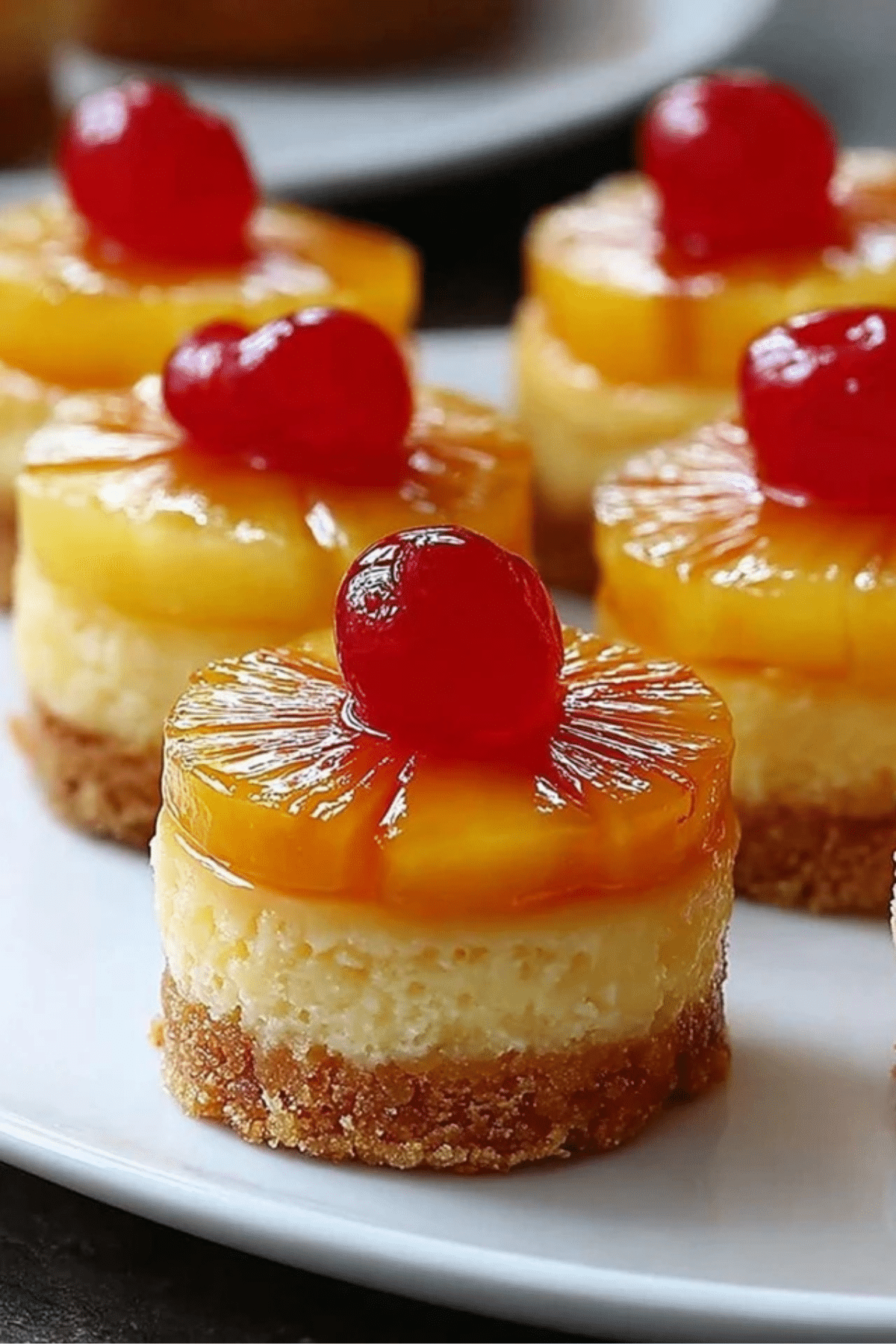 mini pineapple upside down cheesecake