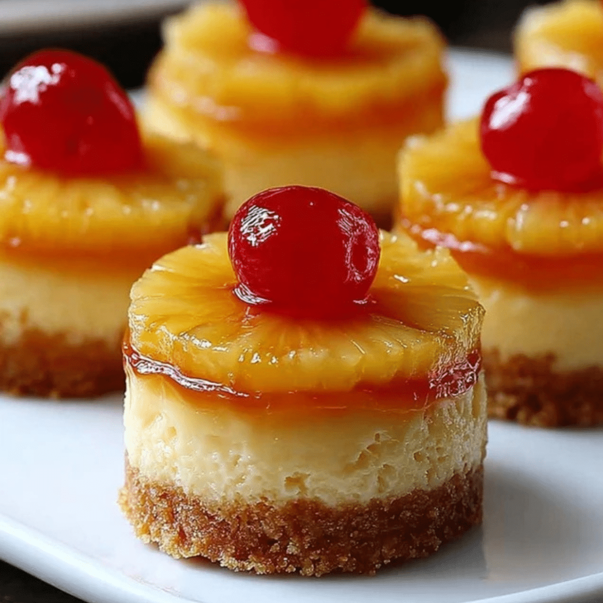 mini pineapple upside down cheesecake