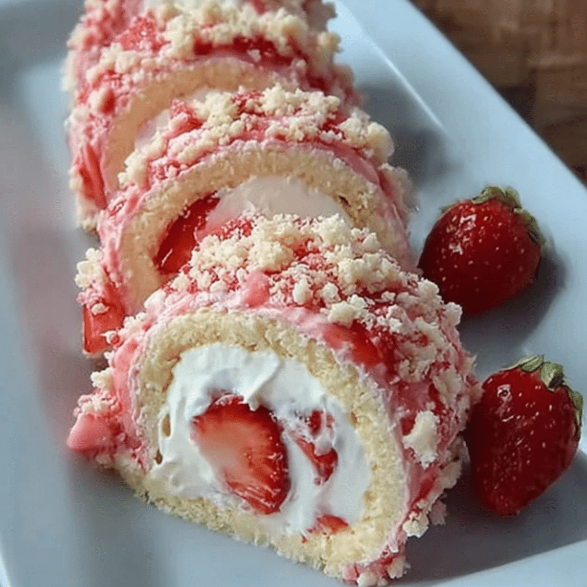 strawberry cheesecake sushi roll