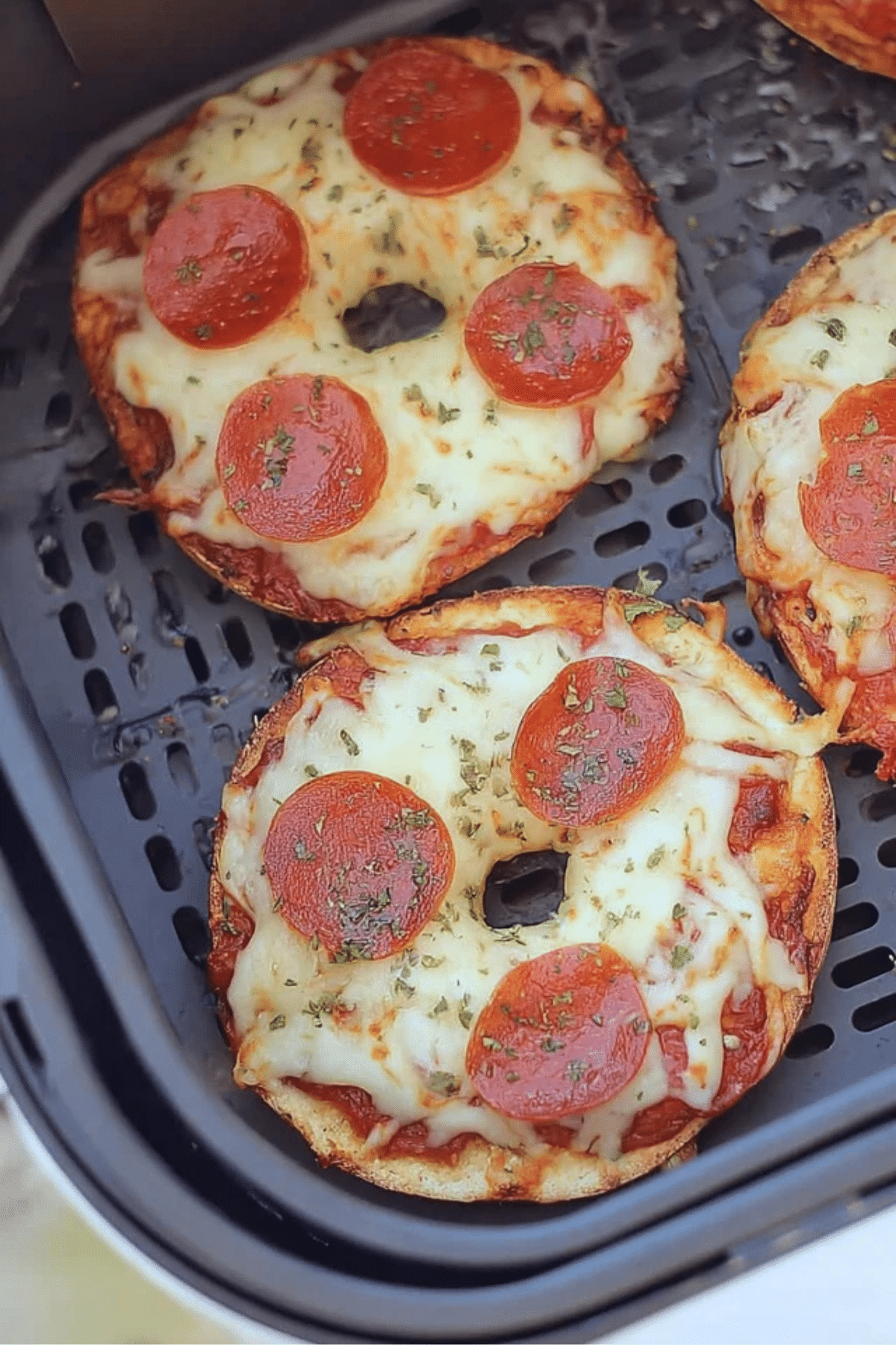 Air Fryer Bagel Pizzas