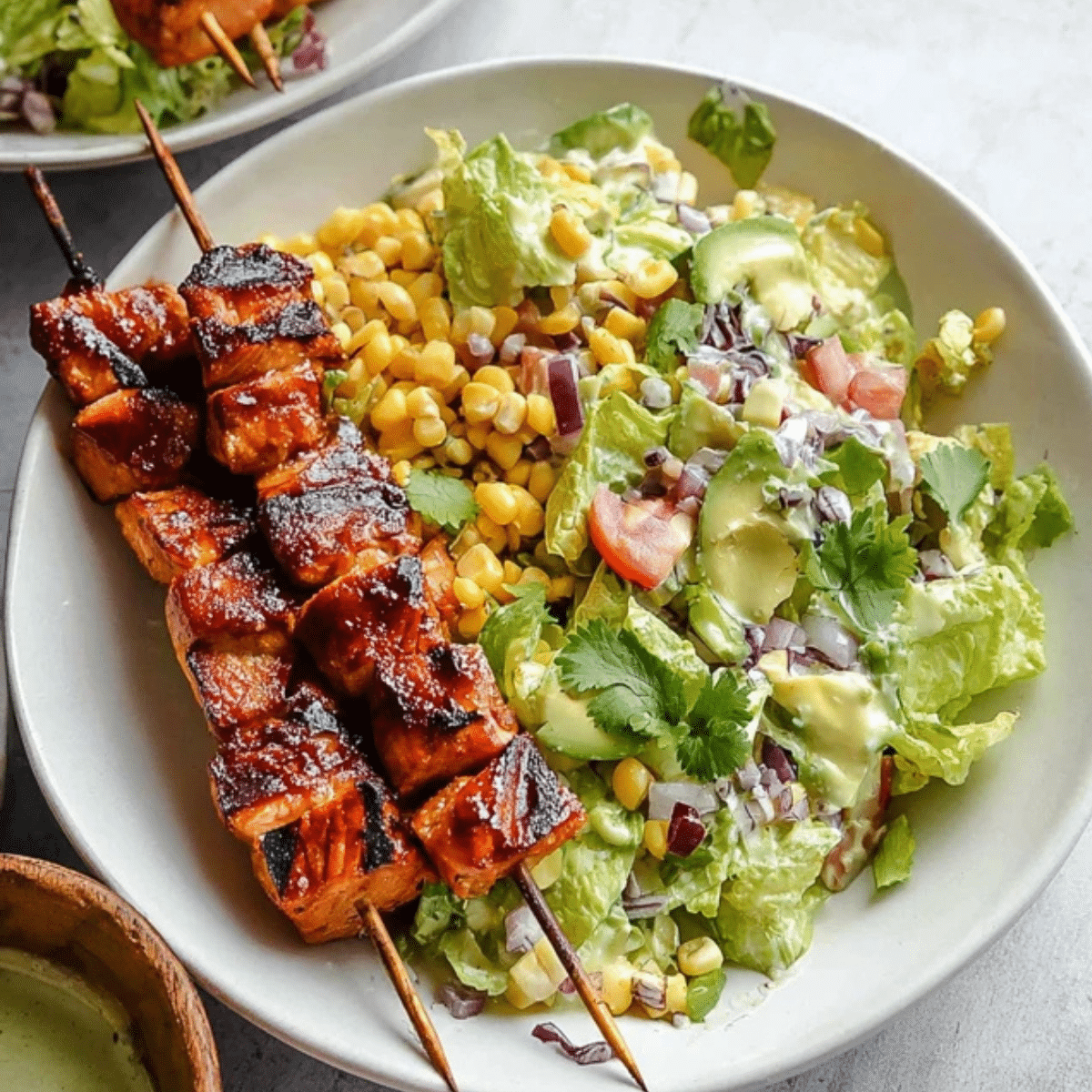 BBQ Chicken Skewer Salad