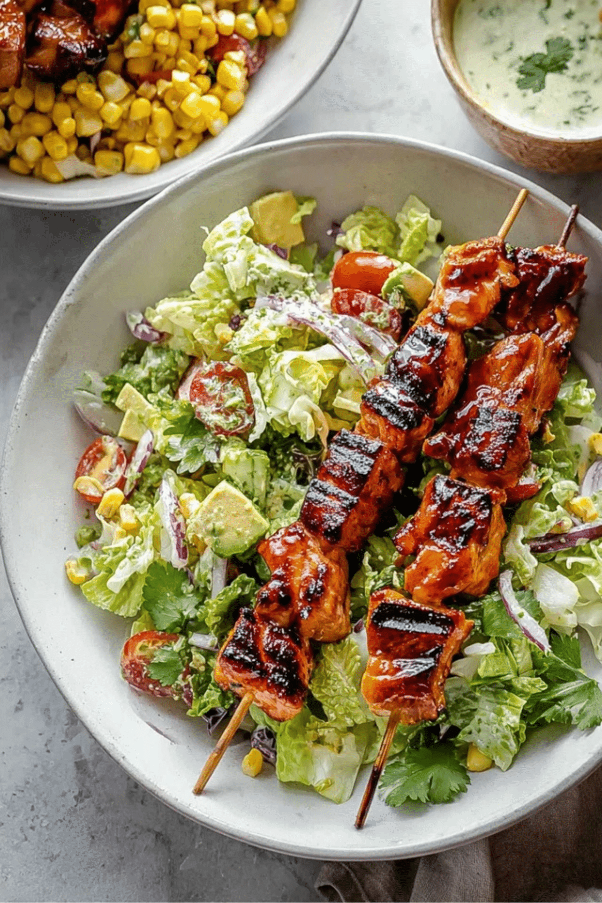 BBQ Chicken Skewer Salad