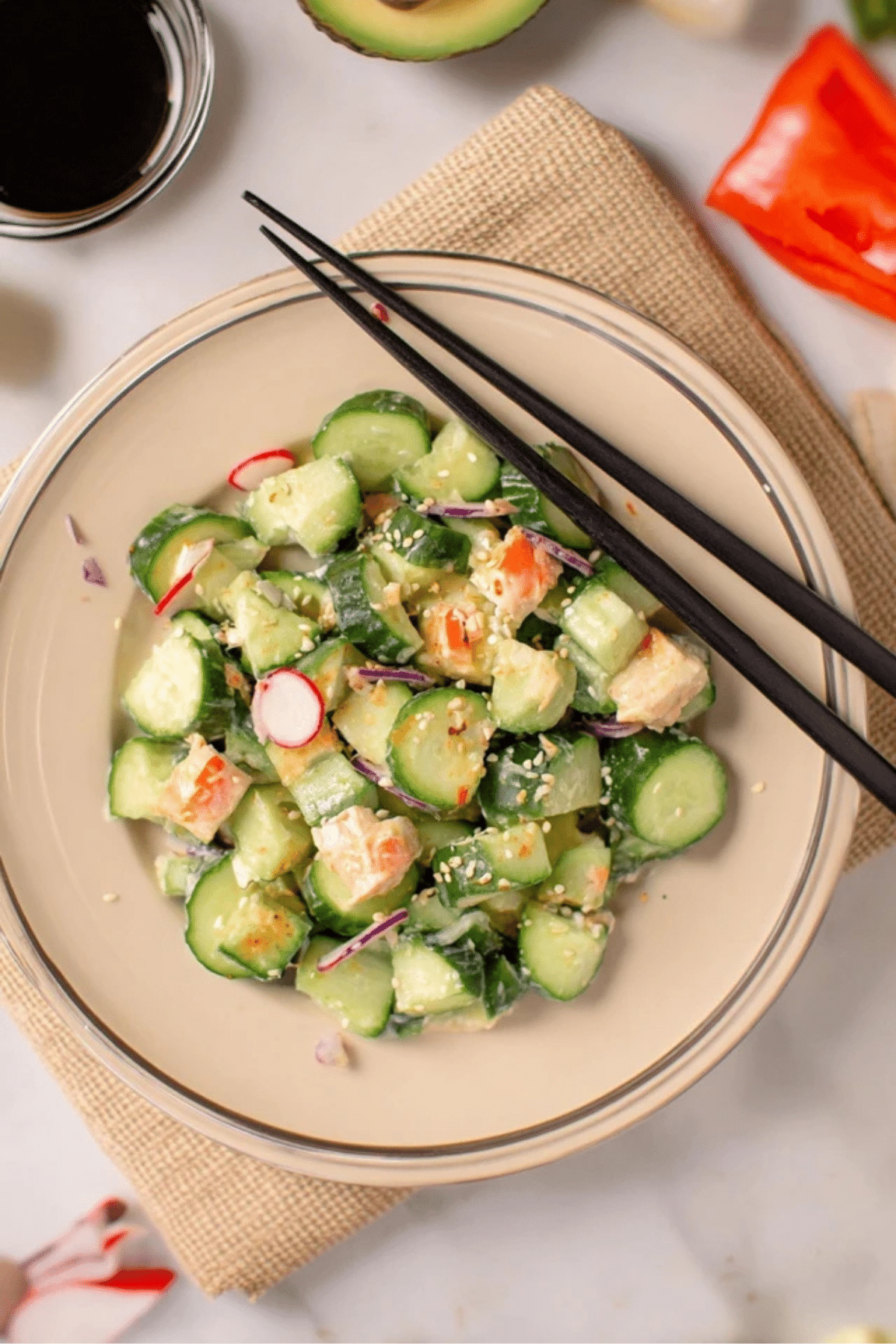 California Roll Cucumber Salad