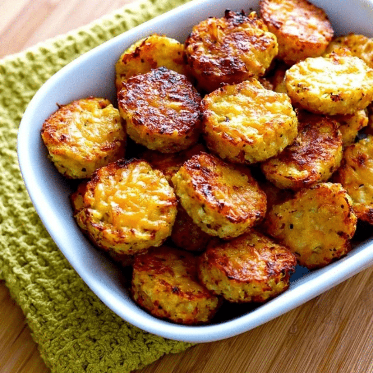 Cheesy Baked Cauliflower Tots