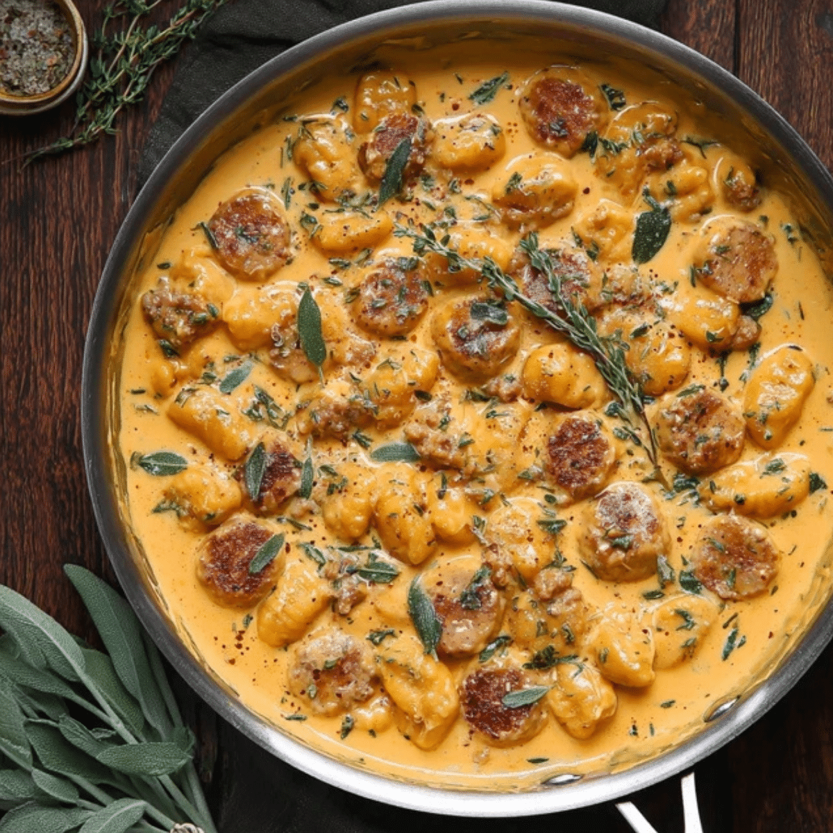 Creamy Butternut Squash Gnocchi with Sausage