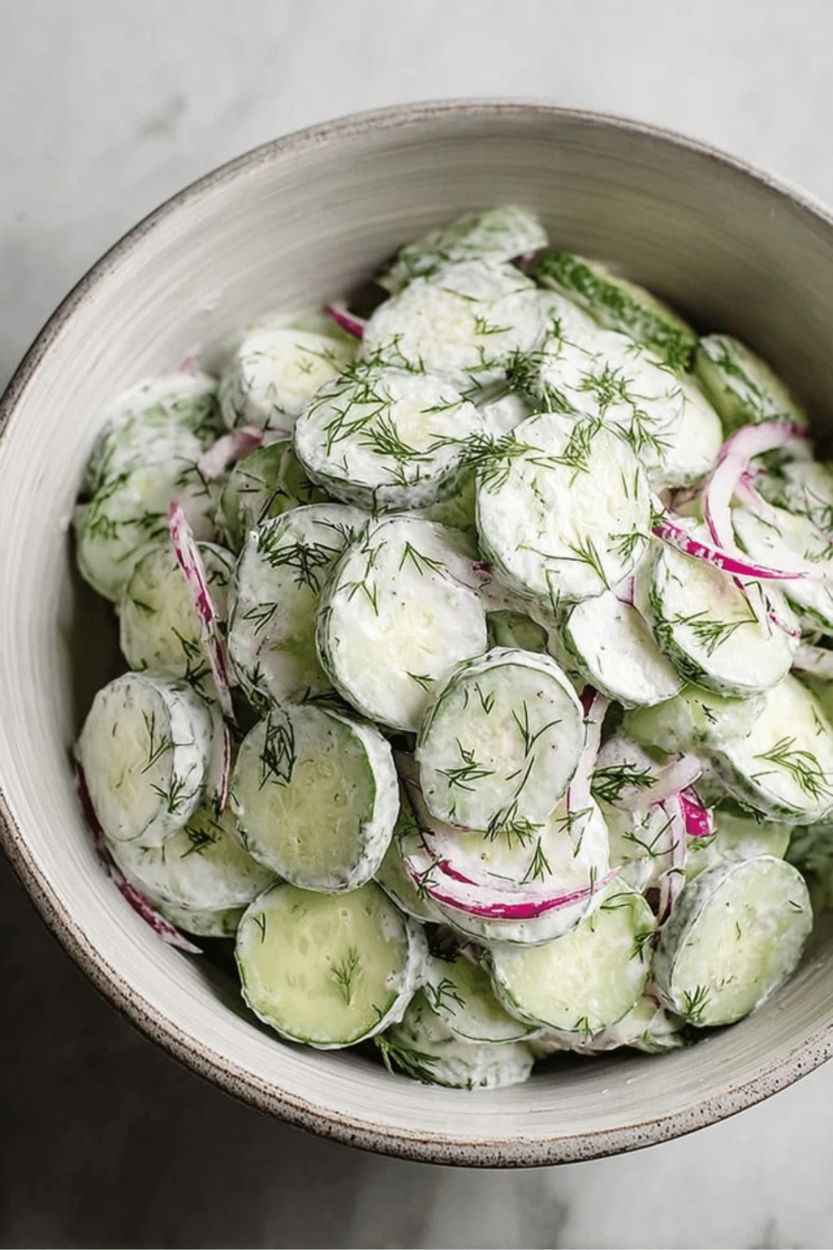 Creamy Dill Cucumber Onion Salad