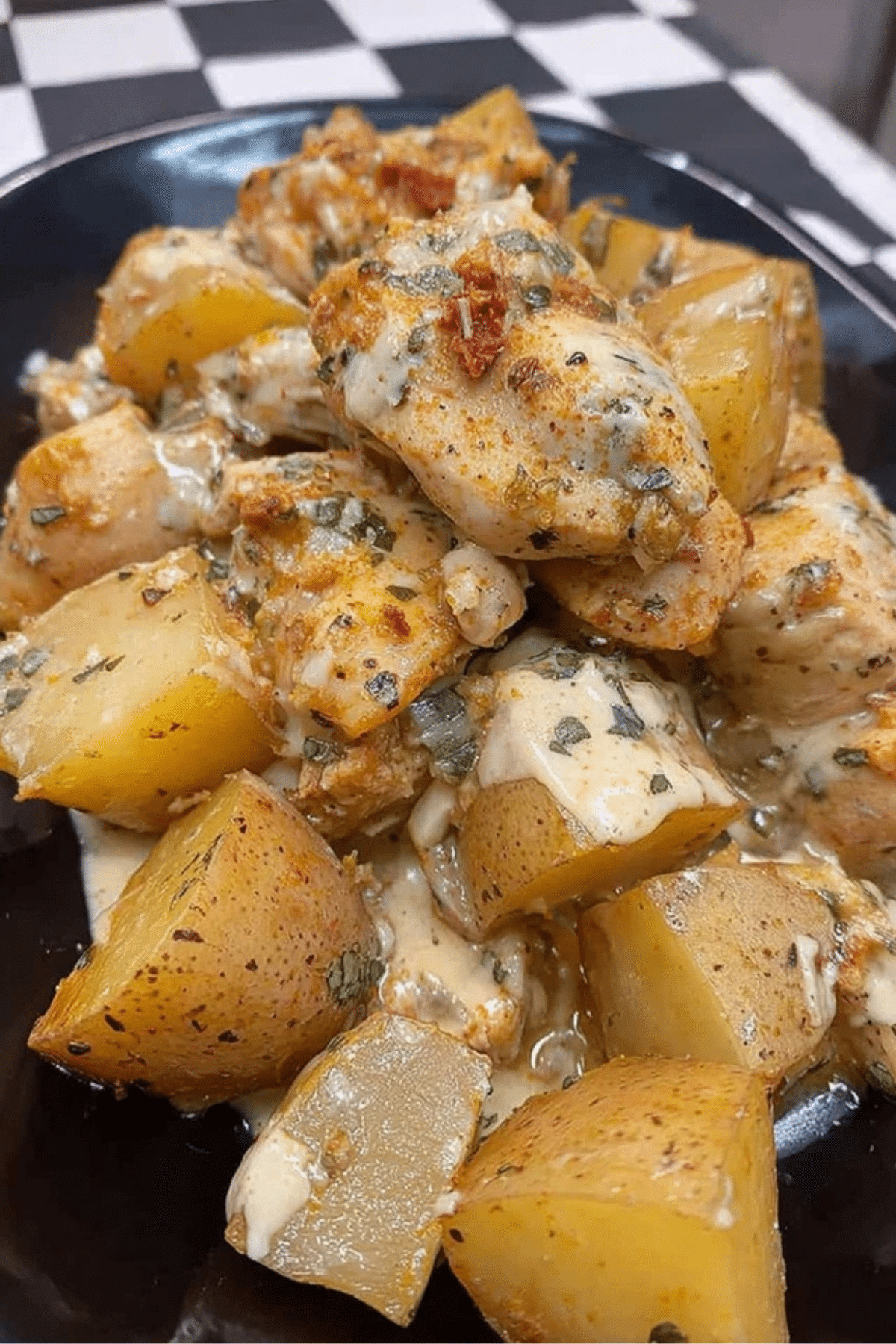 Crockpot Garlic Parmesan Chicken Potatoes