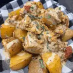Crockpot Garlic Parmesan Chicken Potatoes