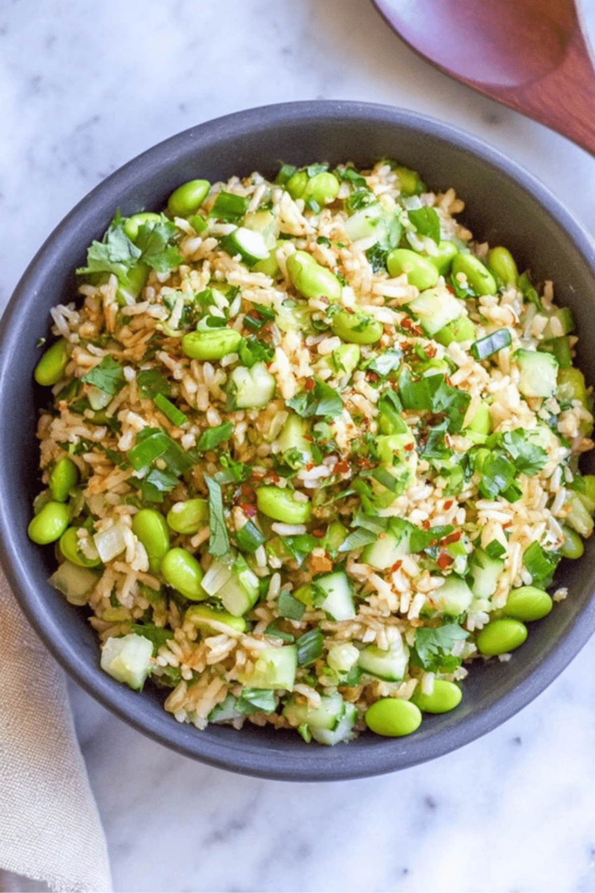 Cucumber Edamame Rice Salad