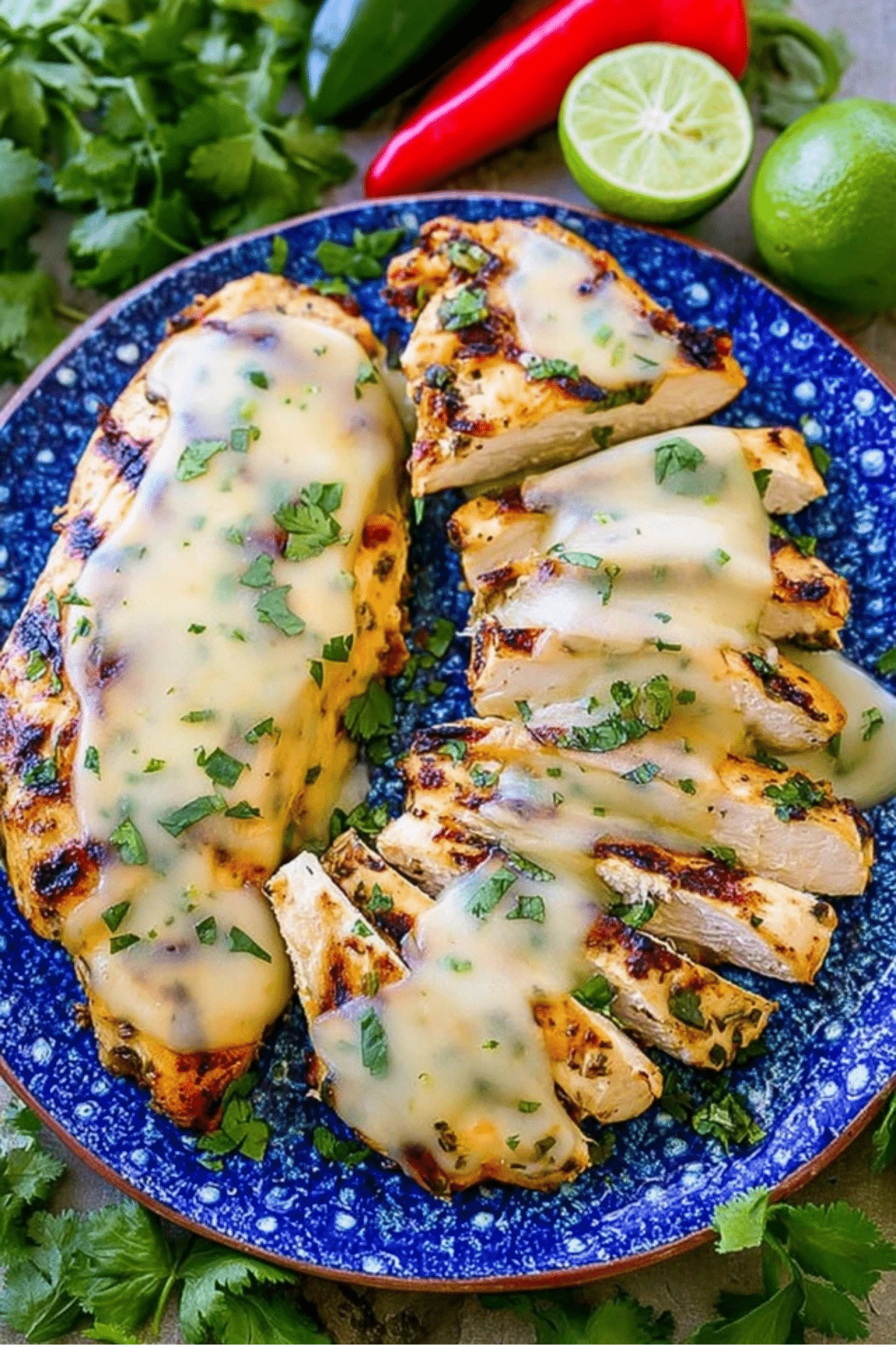 Grilled Salsa Verde Pepper Jack Chicken