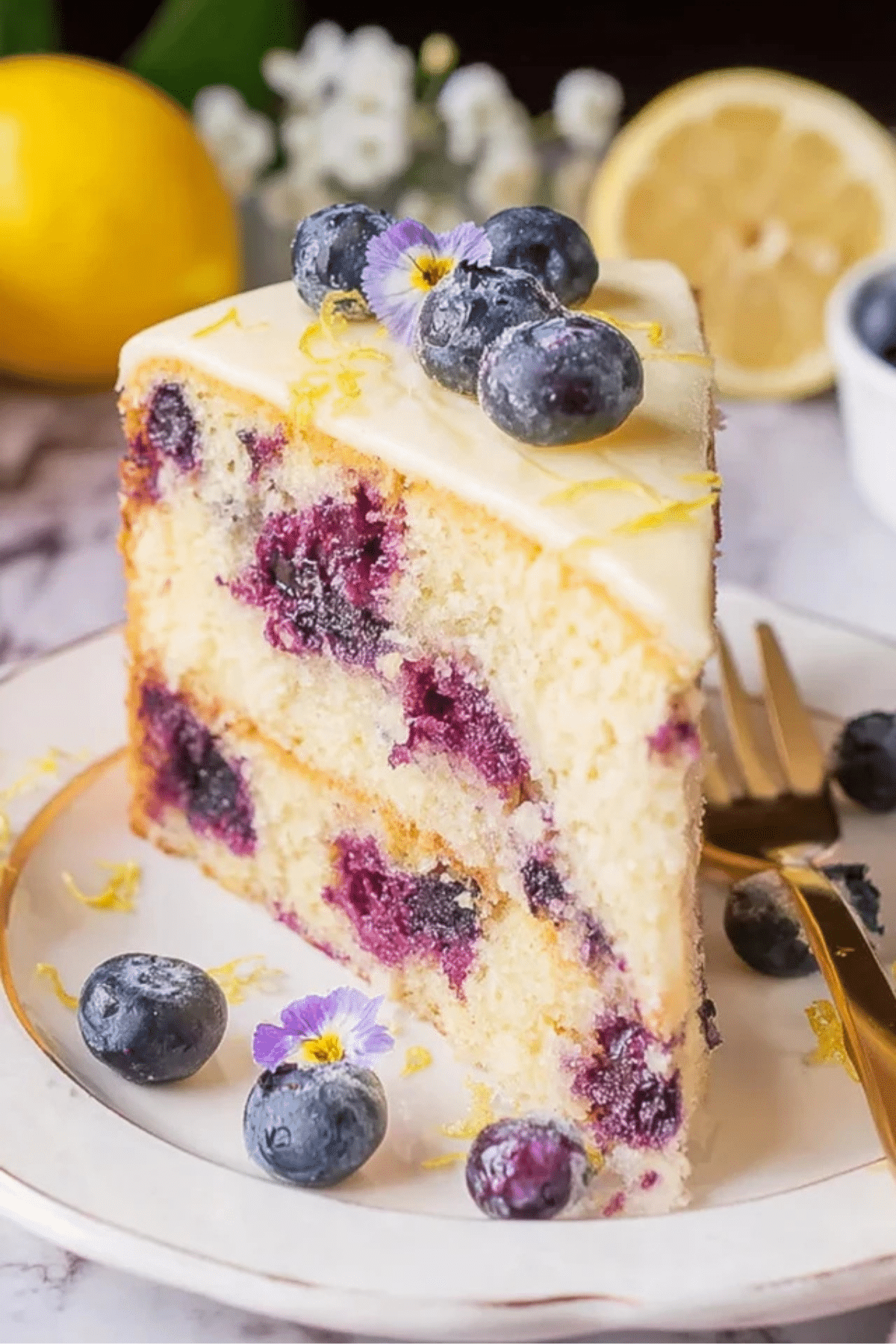 Lemon Blueberry Buttermilk Cake