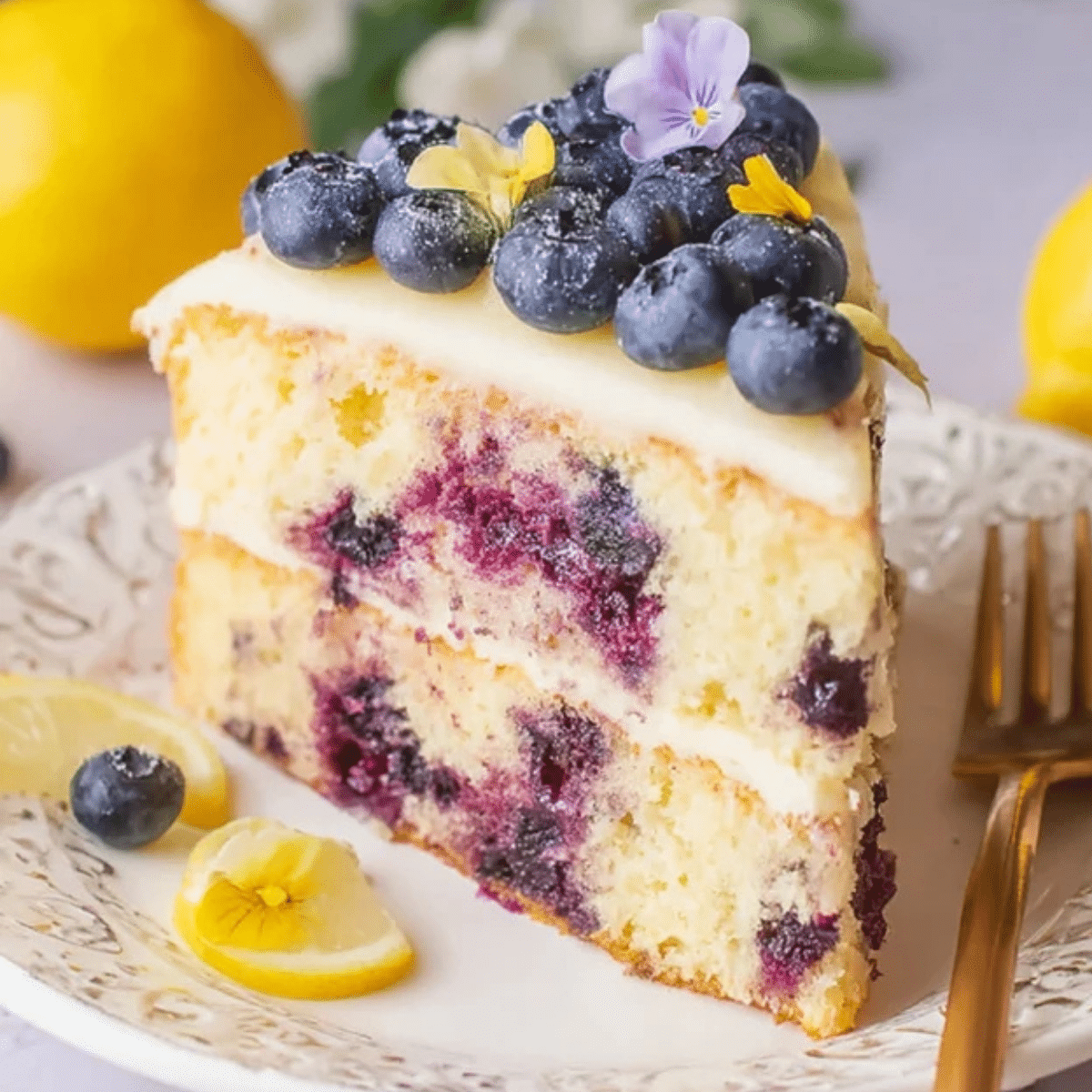 Lemon Blueberry Buttermilk Cake