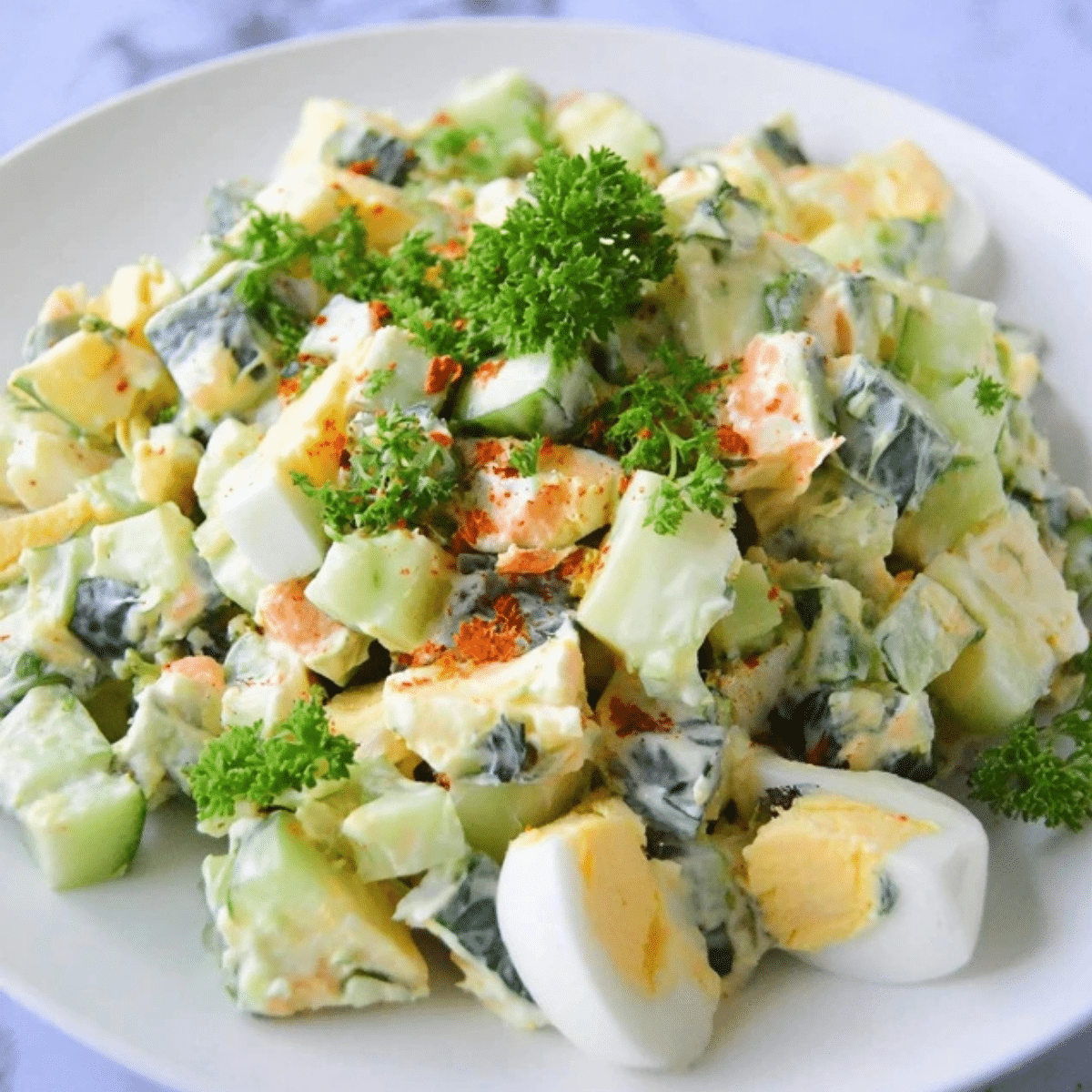 Low Carb Cucumber Egg Salad
