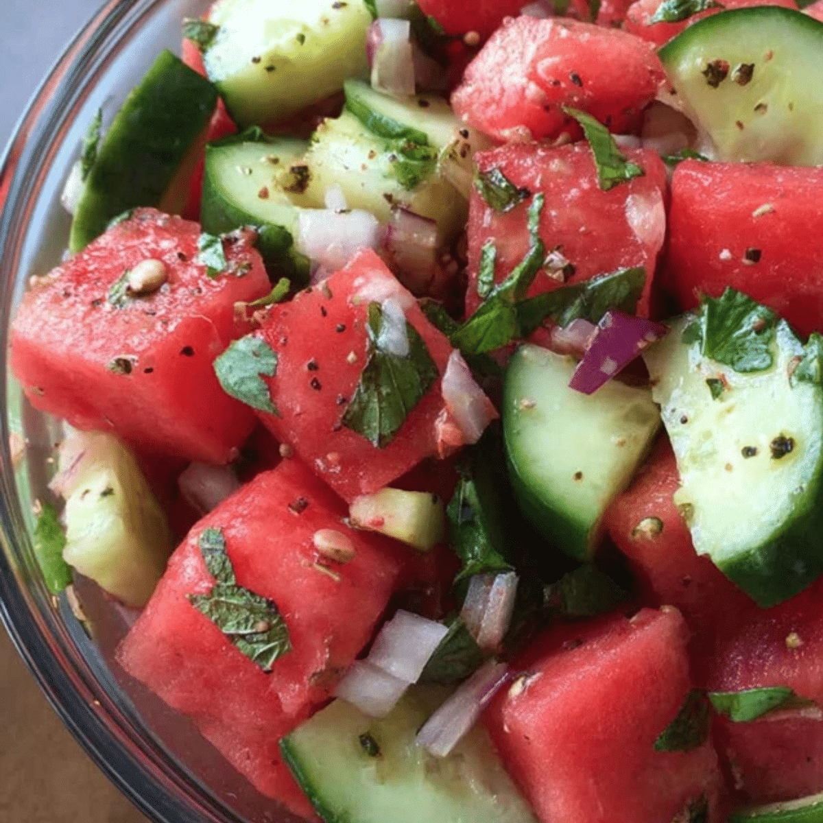 Mexican Watermelon Cucumber Salad