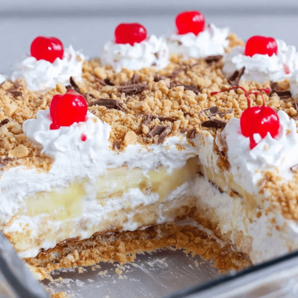 No Bake Banana Split Cake