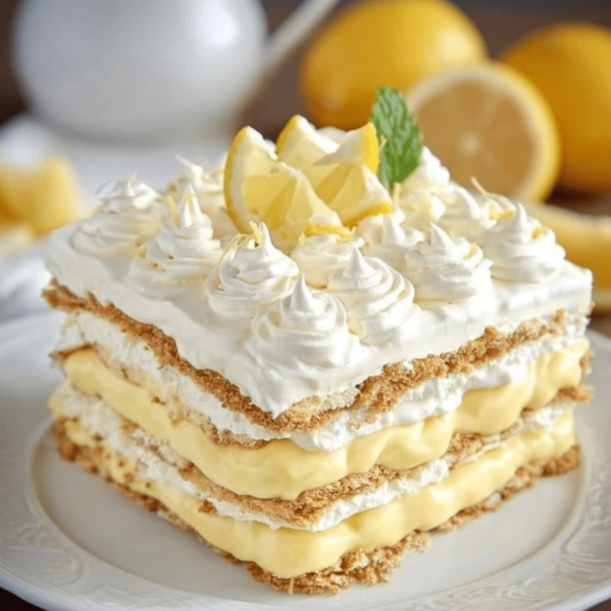 No-Bake Lemon Éclair Cake