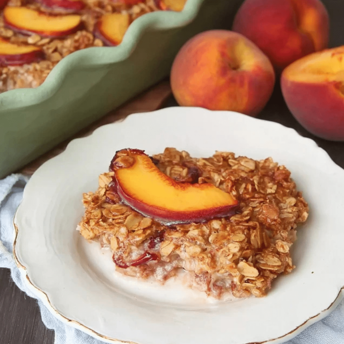 Peaches ‘n Cream Baked Oatmeal