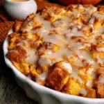 Pumpkin Bread Pudding with Apple Cider Butter Sauce