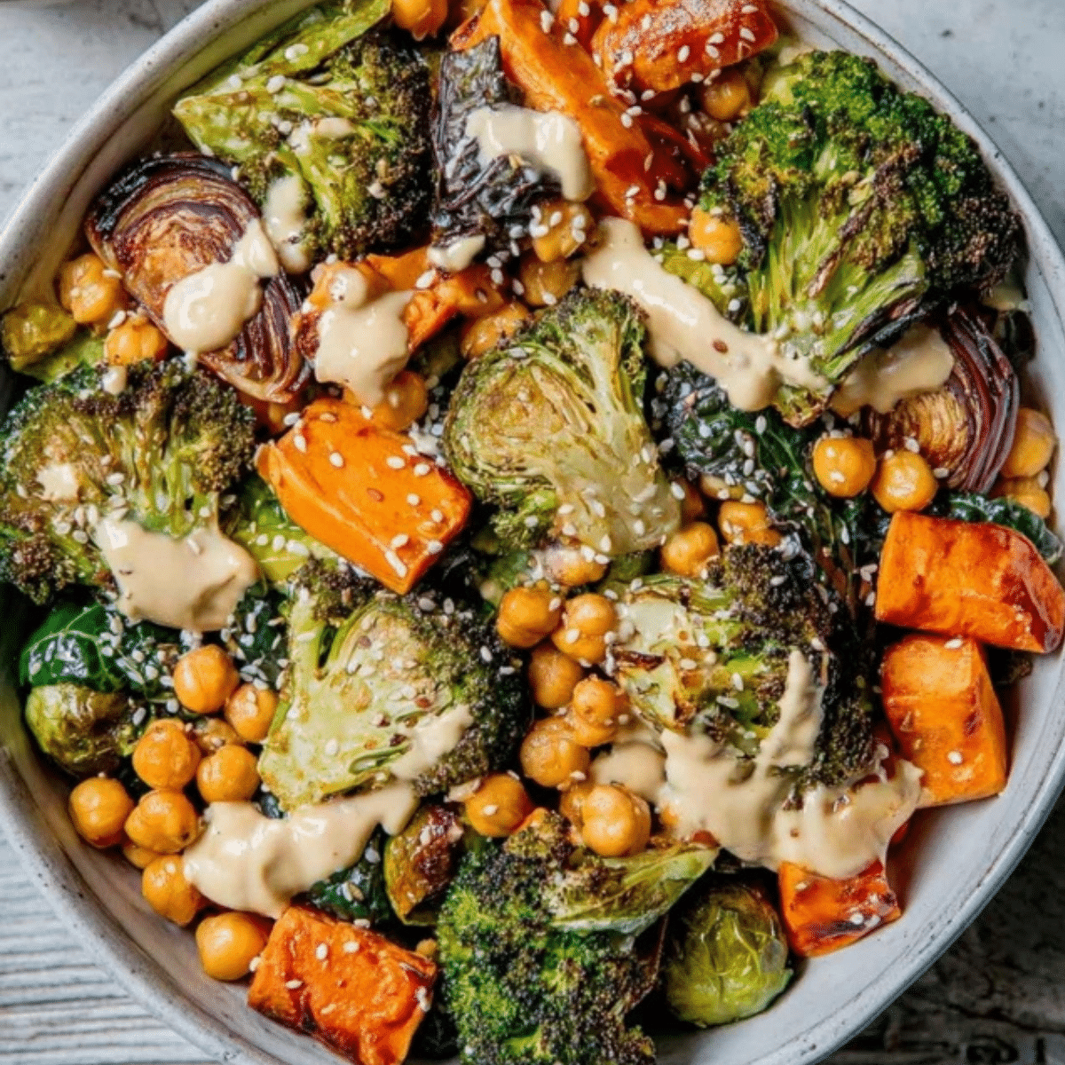 Roasted Veggie and Chickpea Bowl