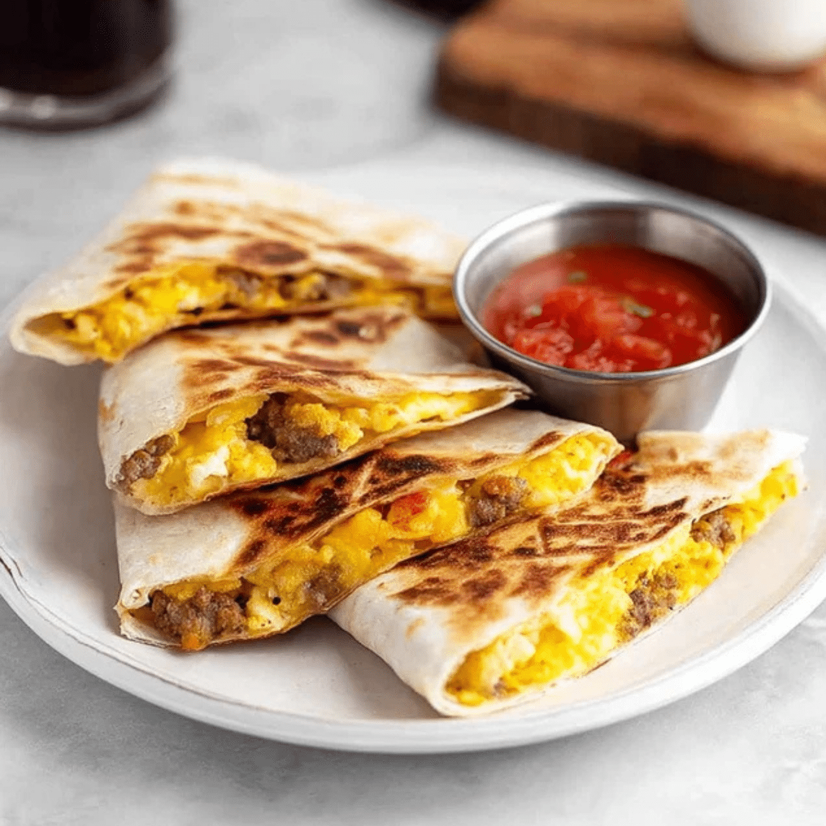 Sausage and Egg Breakfast Quesadillas