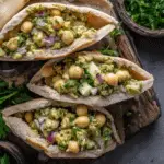 Smashed Chickpea Salad Stuffed Pitas