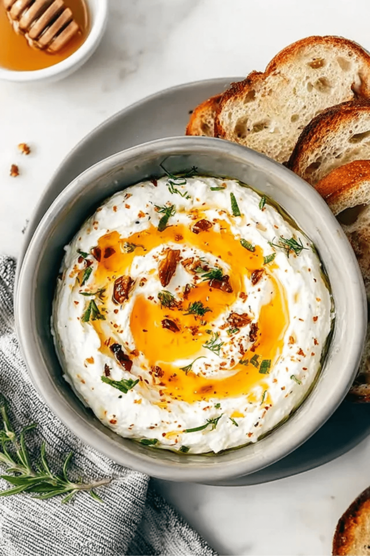 Spicy Ricotta Dip with Hot Honey
