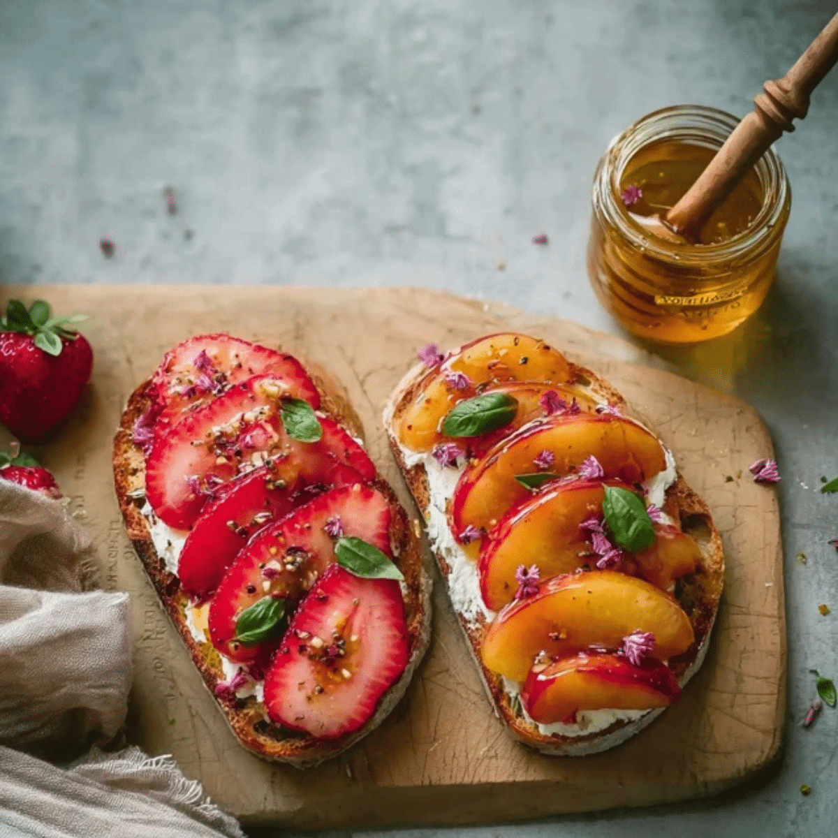 Strawberry Honey Breakfast Toasts