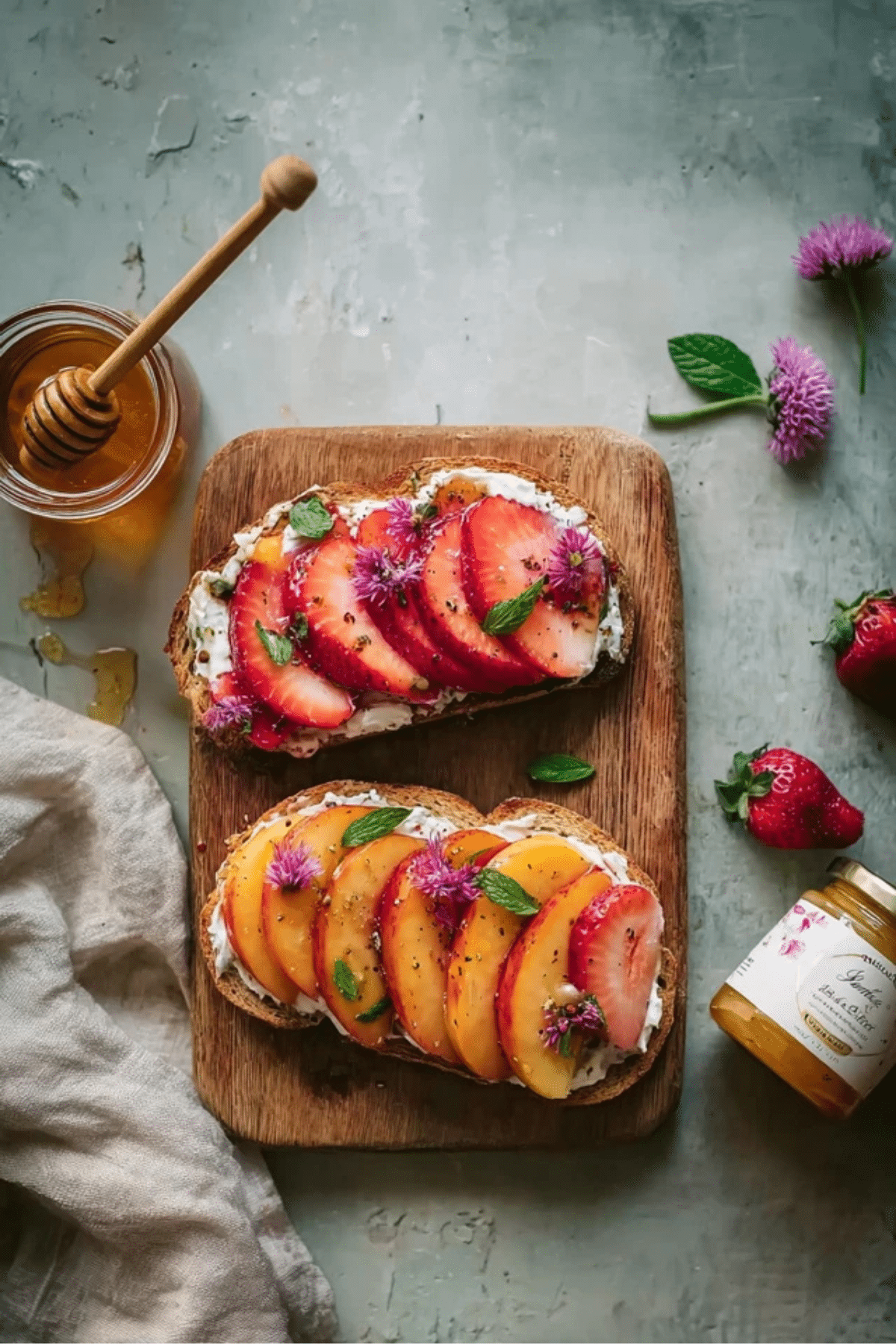 Strawberry Honey Breakfast Toasts
