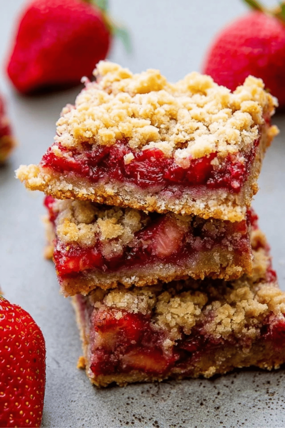 Strawberry Oatmeal Crumble Bars
